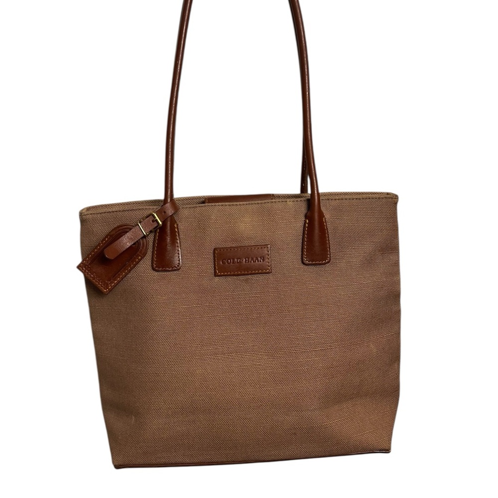 Cole Haan Leather-Trimmed Tan Tote